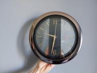 zegar ścienny Quartz, srebrno-złoty, okrągły, średnica 29 cm
